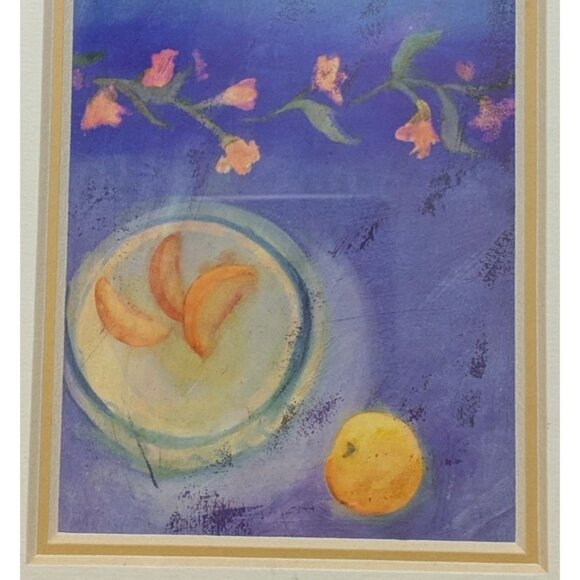 Framed Still Life Fruit & Flowers Print with Black Wooden Frame & Hanging Hook - Picture 9 of 9